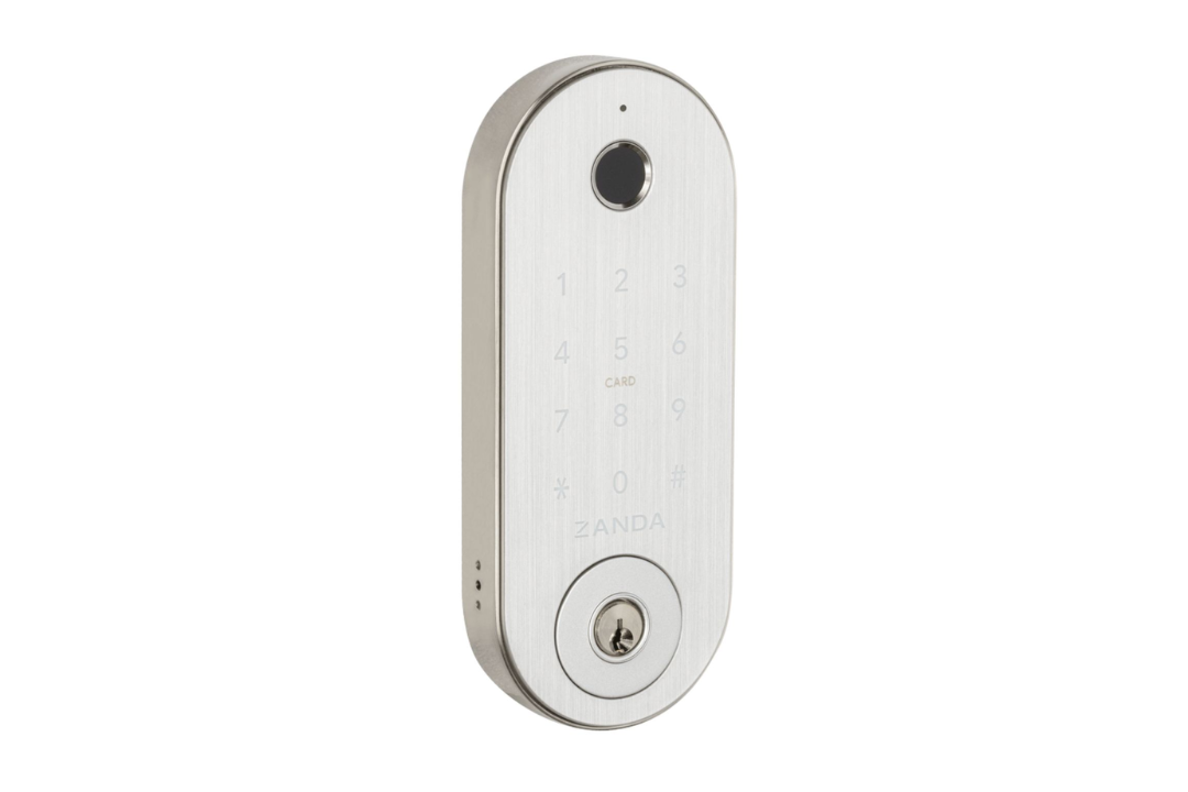 Product picture of the Zanda Stealth Smart Lock Deadbolt 60mm Brushed Nickel 1320.BN on a white background.