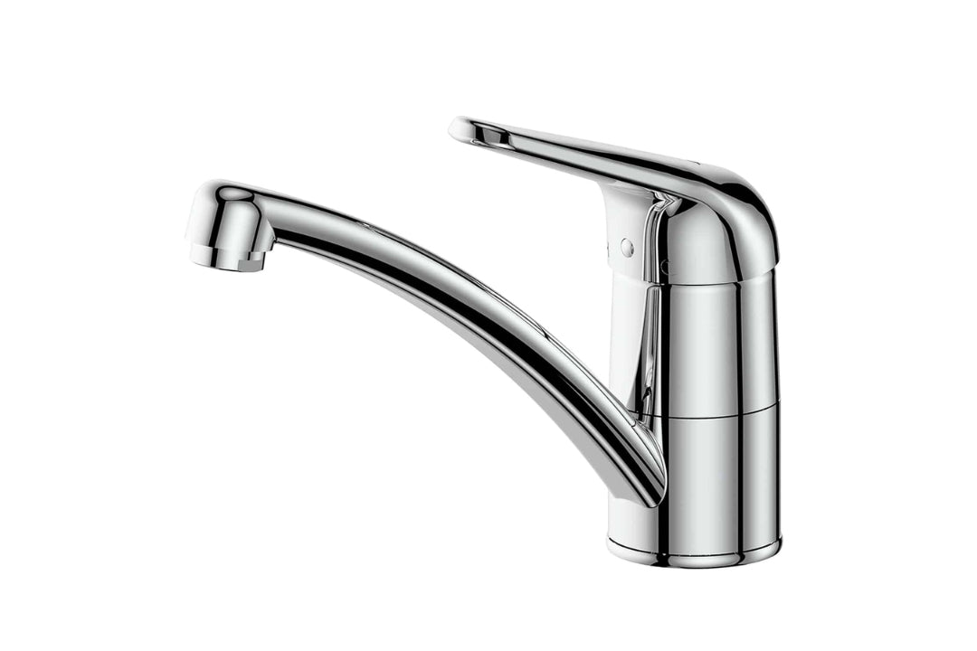 Marketti Blade Sink Mixer in Chrome Plate – traditional kitchen tap with swivel spout for residential and commercial architectural use