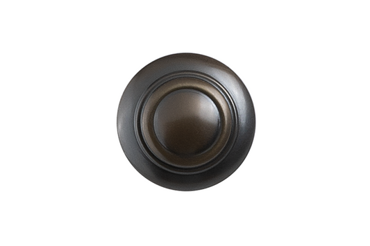 Top view image of the Tradco Domed Cupboard Cabinet Knob 32mm Antique Brass on a white background.