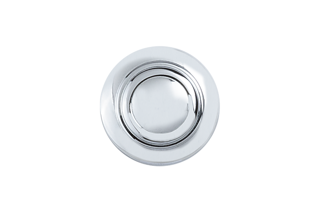 Top view image of the Apollo Design Tuscany Cabinet Knob 32mm Chrome Plate on a white background.