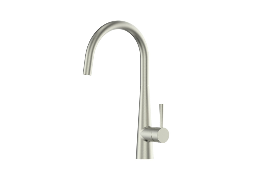 Galiano Slimline Sink Mixer in Brushed Nickel – elegant kitchen tap for architect-designed spaces