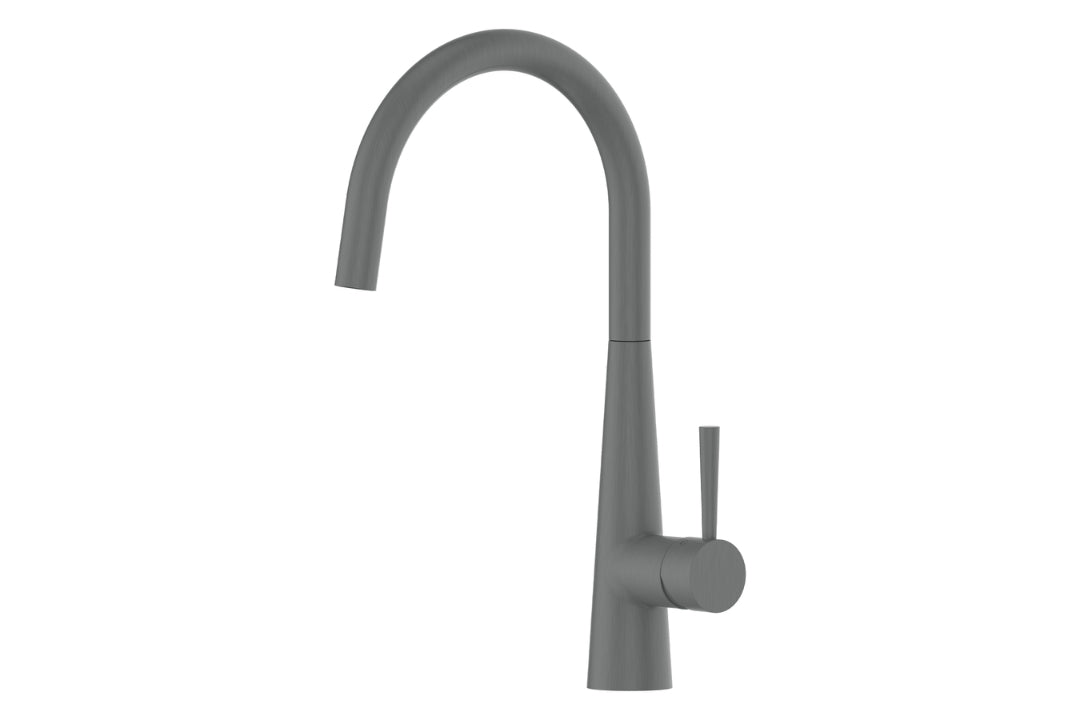 Galiano Slimline Sink Mixer in Gunmetal – minimalist slimline mixer tap for contemporary kitchens