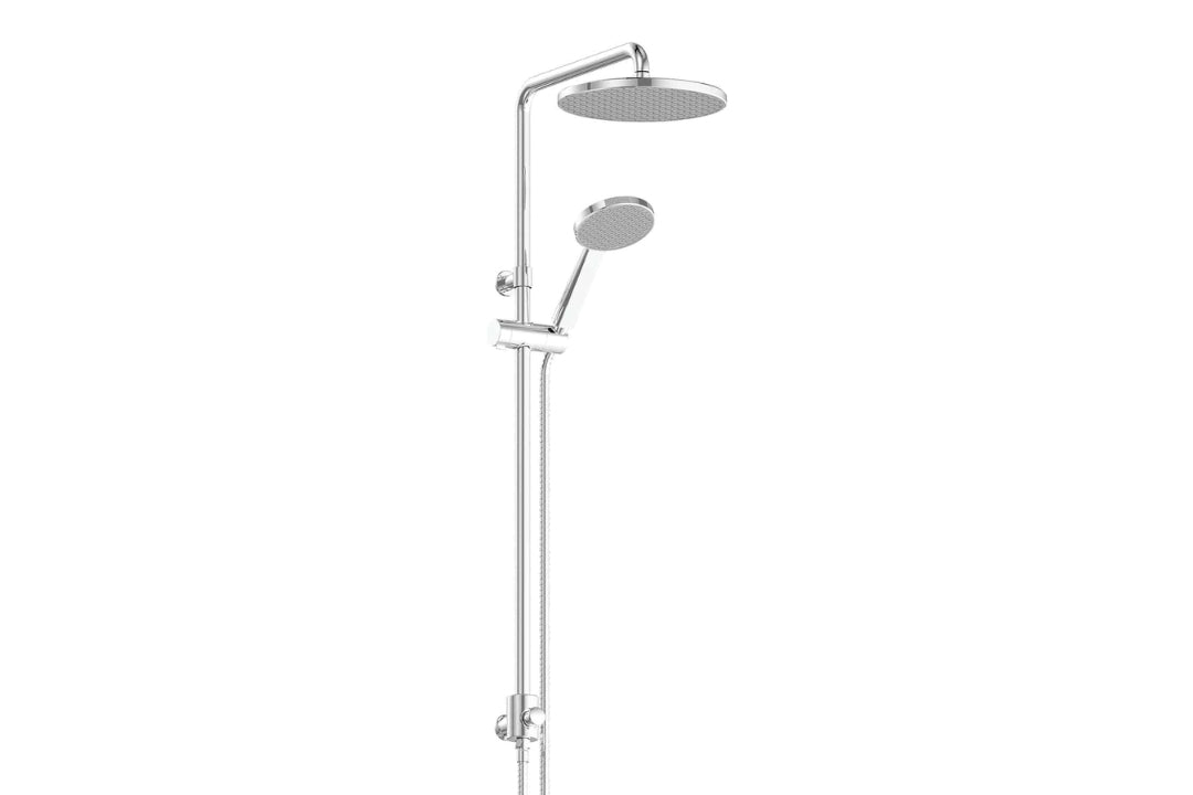 Glide RainBoost Twin Rail Shower in Chrome Plate – chrome twin rail shower with RainBoost technology