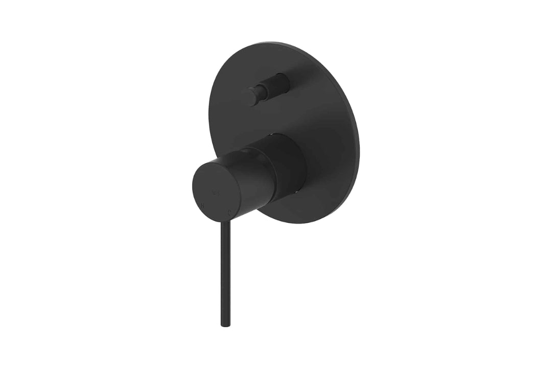 Gisele Shower/Bath Diverter Mixer in Matt Black – matt black shower and bath diverter for sleek modern bathrooms