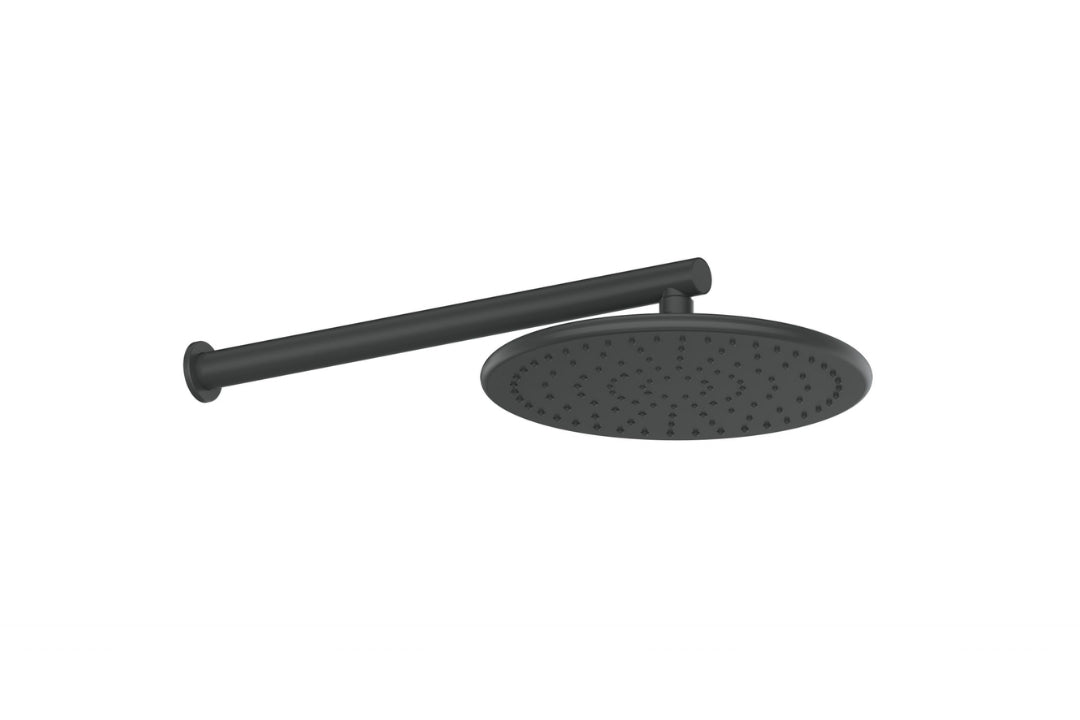 Rocco Wall Shower in Matt Black – matt black minimalist wall shower for high-end architectural bathrooms