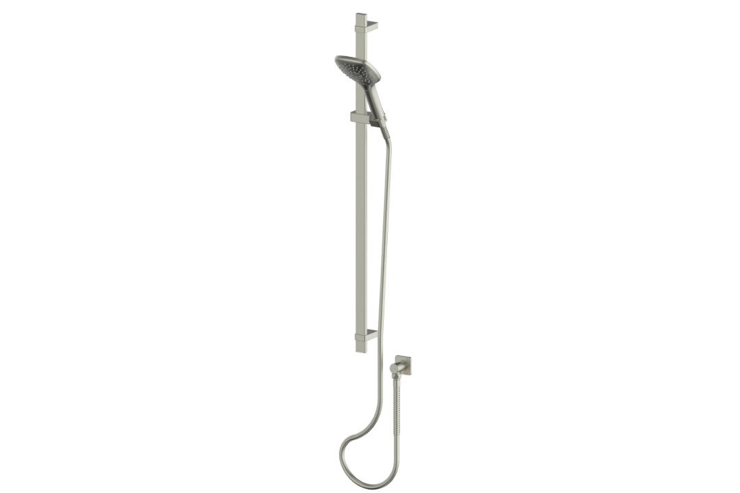 Skyla AirFlo Rail Shower in Brushed Nickel – brushed nickel architectural shower with AirFlo technology