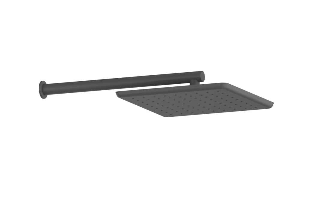 Skyla Wall Shower in Gunmetal – gunmetal wall-mounted shower with air-powered spray for designer interiors