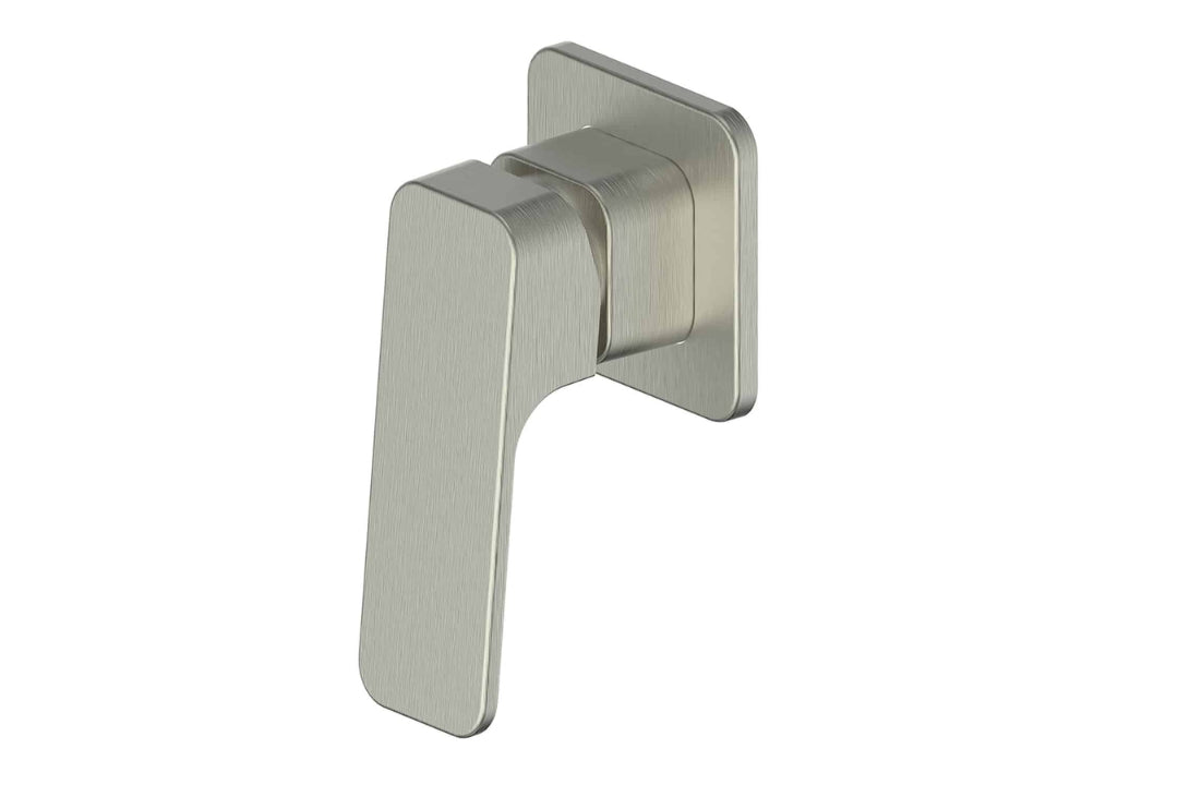 Swept Shower Mixer Trim Set in Brushed Nickel – brushed nickel shower mixer trim with clean lines for modern interiors