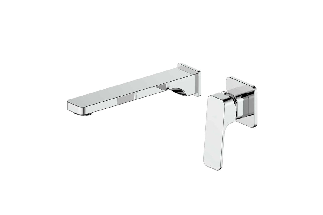 Swept Wall Basin Mixer in Chrome Plate – chrome wall basin mixer with minimalist design for modern interiors