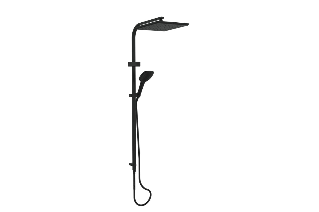Skyla AirFlo Twin Rail Shower in Matt Black – architecturally styled