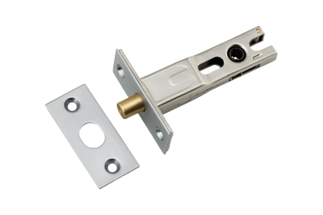 Product picture of the Iver Privacy Bolt Round 60mm Brushed Chrome 20556 on a white background.