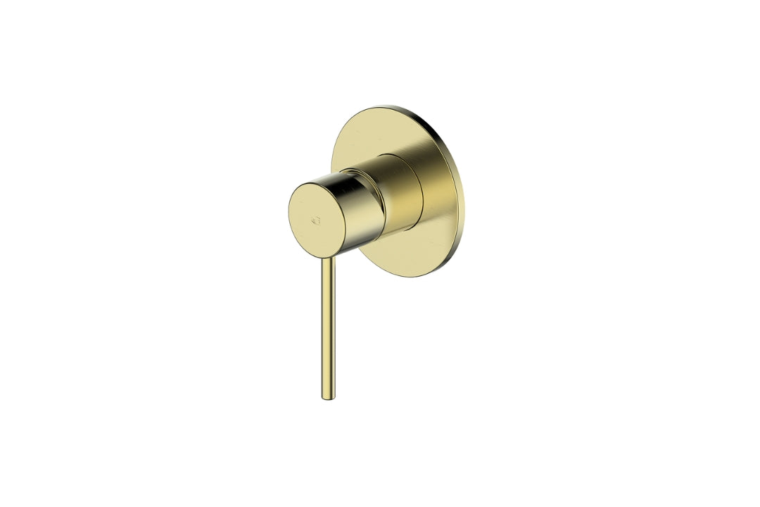 Maci Shower Mixer Trim Set in Brushed Brass – brushed brass shower trim for architectural bathrooms