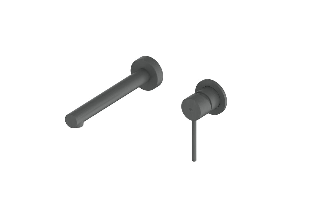 Maci Wall Basin Mixer in Gunmetal – gunmetal wall basin mixer for minimalist and industrial bathrooms