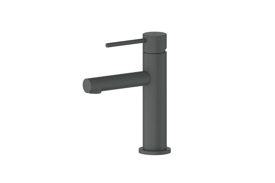 Maci Basin Mixer in Gunmetal – gunmetal bathroom mixer tap for high-end architectural spaces