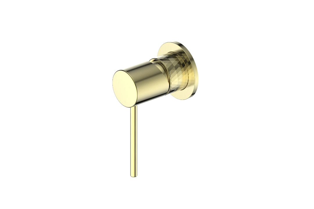 Tesora Shower Mixer Trim Set in Brushed Brass – brushed brass shower mixer trim for compact luxury bathrooms