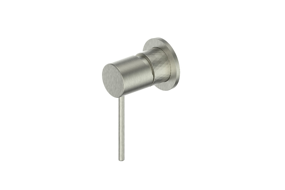 Tesora Shower Mixer Trim Set in Brushed Nickel – brushed nickel compact mixer trim for modern, high-end bathrooms