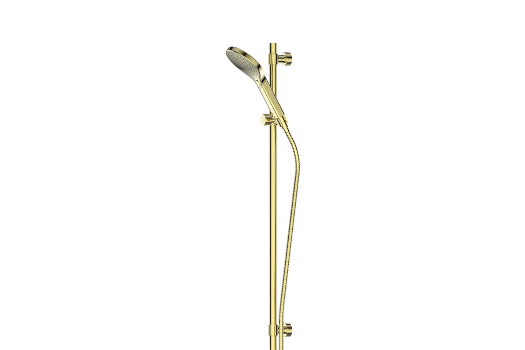 Lavish BubbleJET Rail Shower in Brushed Brass – brushed brass shower with BubbleJET® tech for luxury bathrooms