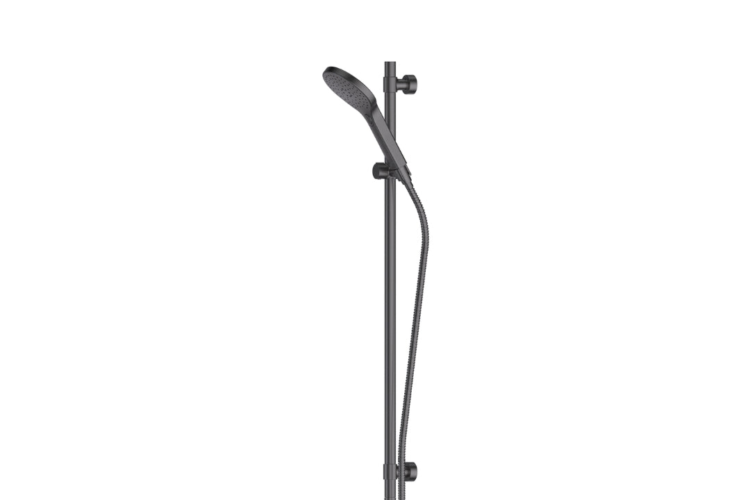 Lavish BubbleJET Rail Shower in Gunmetal – gunmetal rail shower with soft spray technology for designer spaces