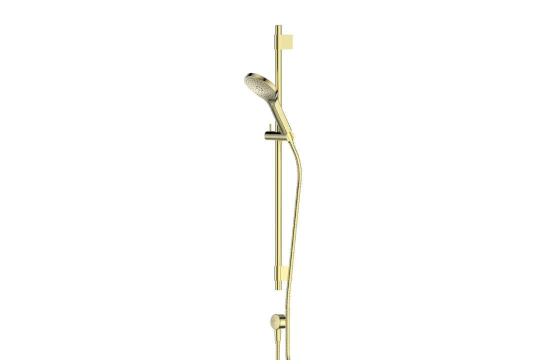 Ashmore Rail Shower in Brushed Brass – brushed brass rail shower with BubbleJET® tech for luxury bathrooms