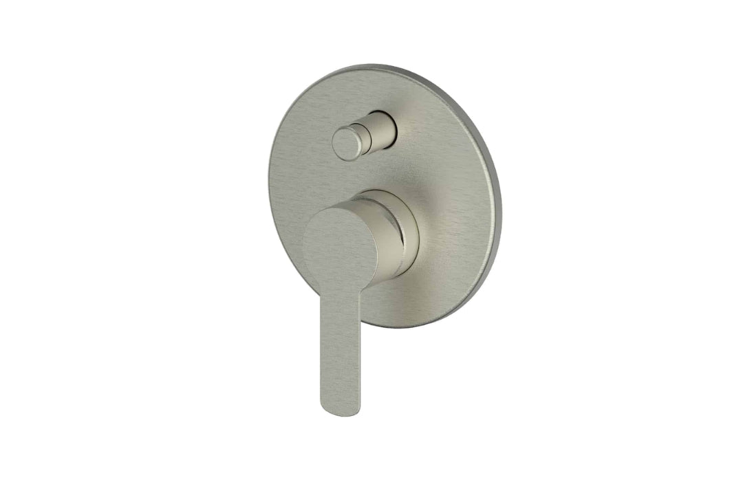 Astro II Shower/Bath Diverter Mixer in Brushed Nickel – brushed nickel shower and bath diverter for contemporary bathroom design
