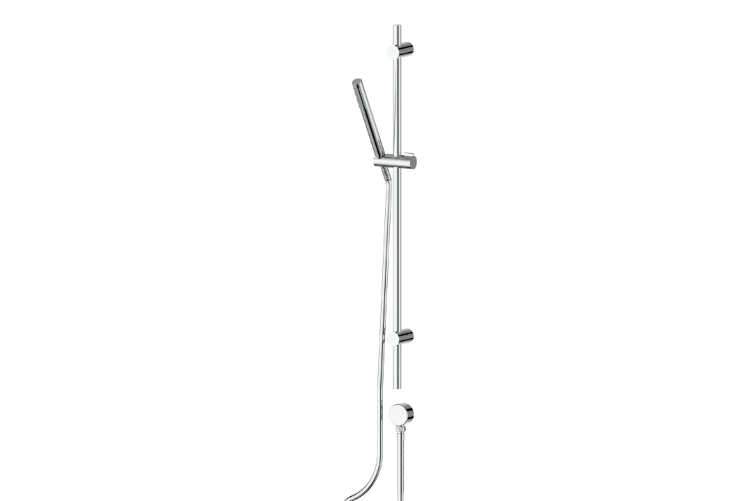Rocco Pin Rail Shower in Chrome Plate – chrome pin rail shower with slimline design for contemporary bathrooms
