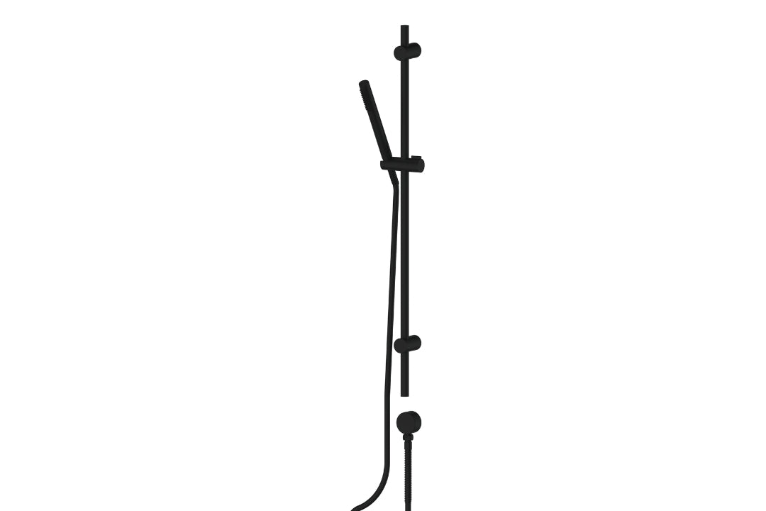 Rocco Pin Rail Shower in Matt Black – matt black minimalist rail shower for architectural bathroom spaces