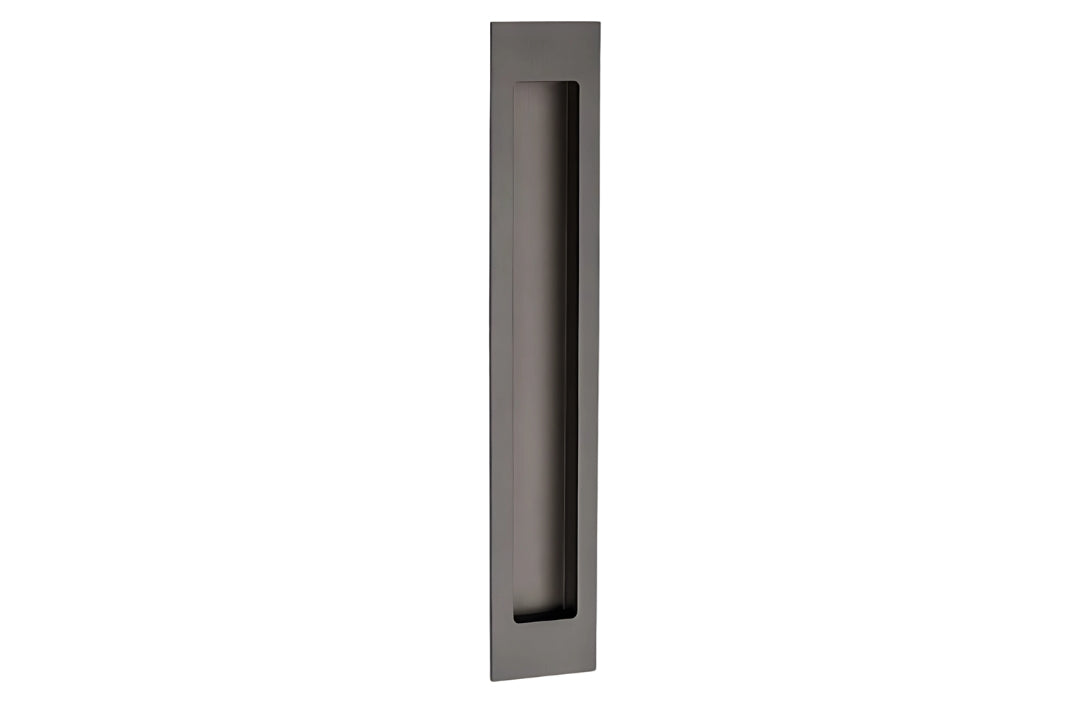 Product image of the 300mm Zanda Verve Graphite Nickel Flush Pull on a white background.