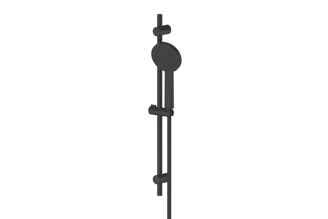 Glide RainBoost Adjustable Rail Shower in Matt Black – matt black rail shower for architectural bathroom projects