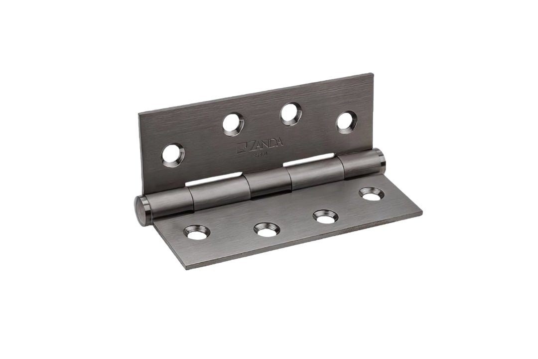 Product image of the 100x75 Zanda Door Butt Hinge Fixed Pin Graphite Nickel on a white background.