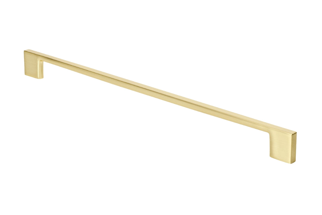 Product picture of the Urban Satin Brass Cabinet Handle 6382 on a white background.