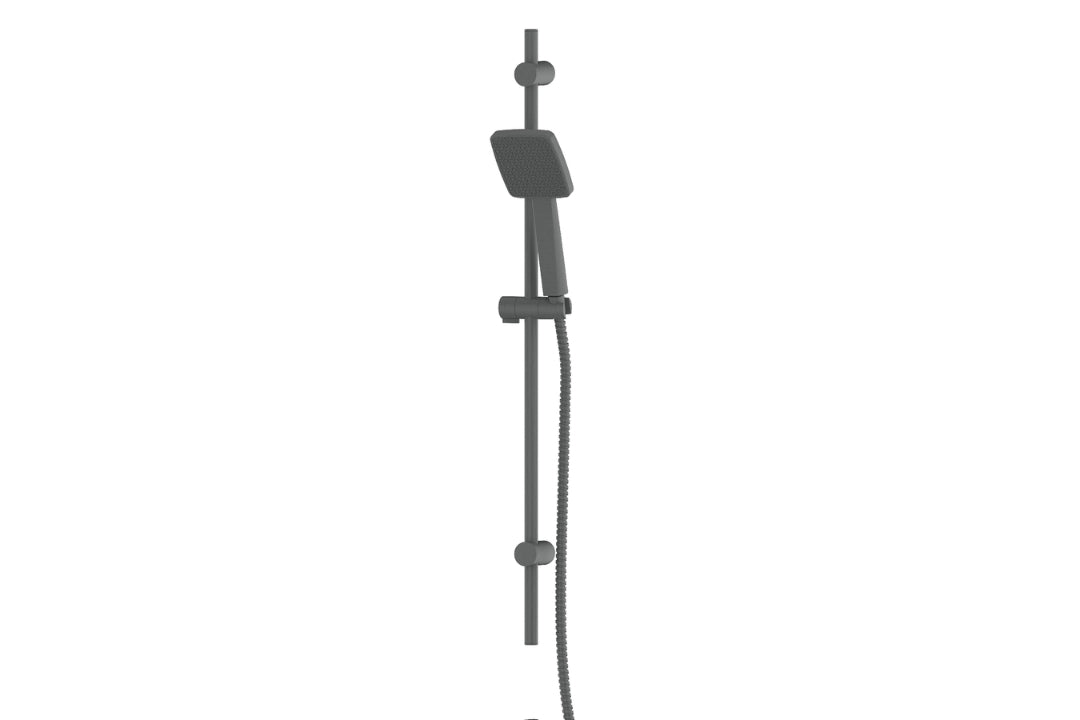 Glide Syntra RainBoost Rail Shower in Gunmetal – gunmetal RainBoost® rail shower for designer interiors
