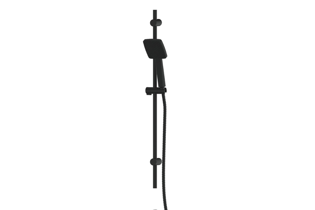Glide Syntra RainBoost Rail Shower in Matt Black – matt black square-profile shower for contemporary bathroom spaces