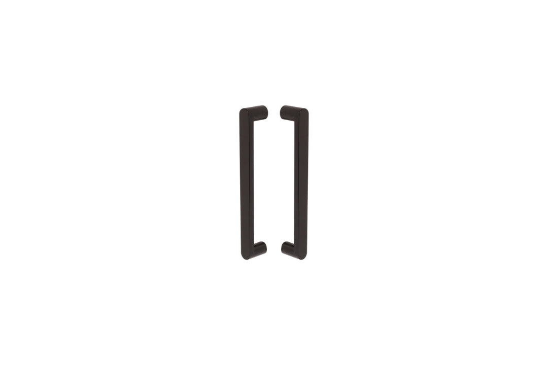 Product picture of the Duke Matt Black Pull Handle 300mm on a white background.