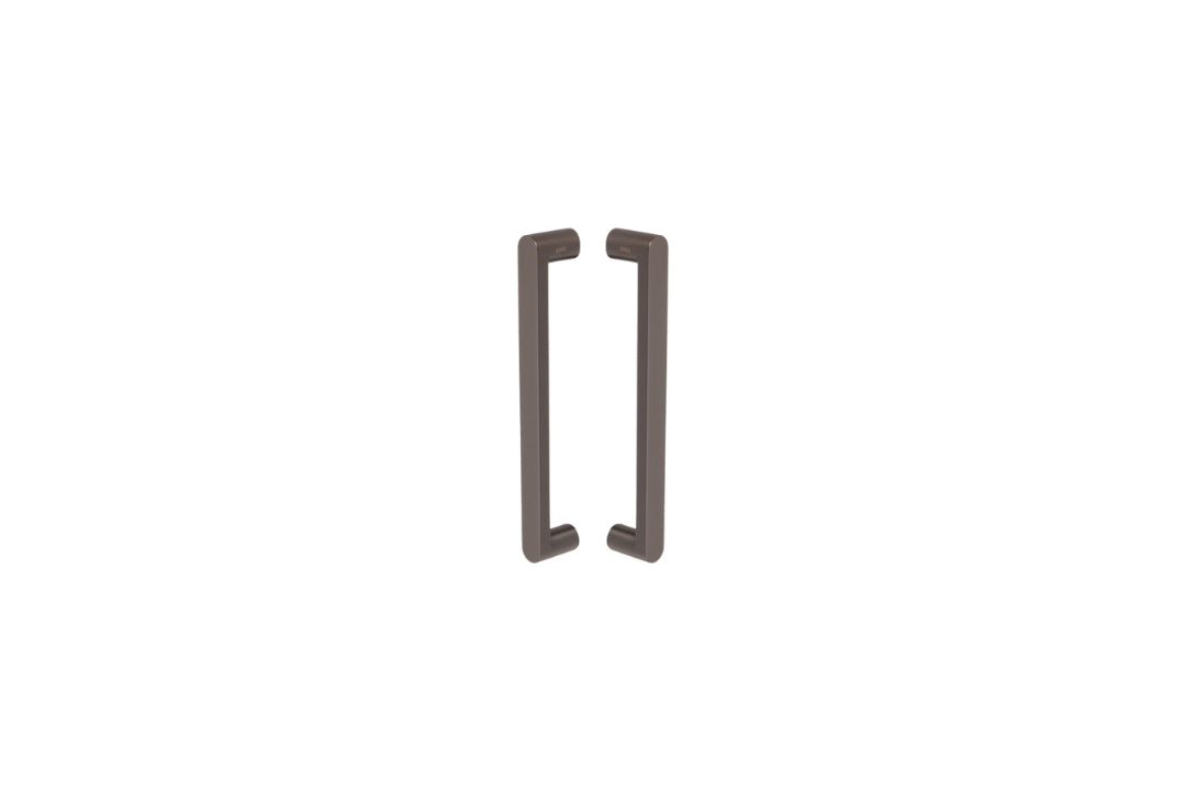 Product picture of the Zanda Duke Graphite Nickel Pull Handle 300mm on a white background.
