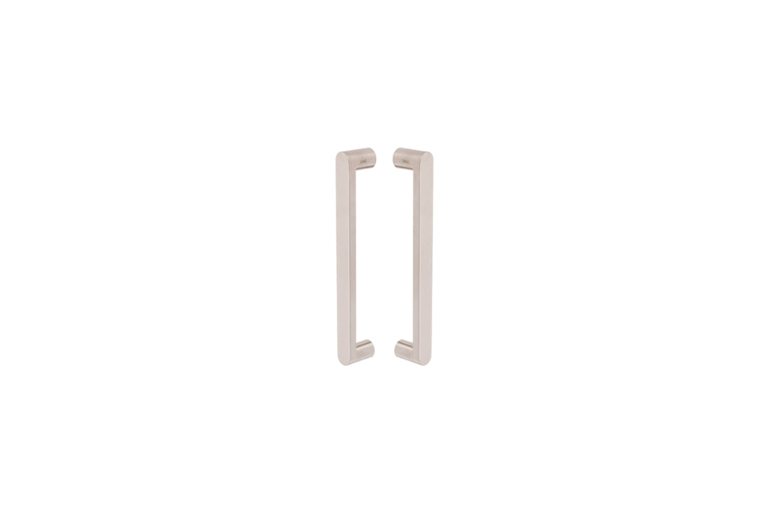 Product picture of the Duke Stainless Steel Pull Handle 300mm on a Stainless Steel background.