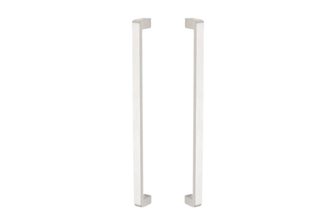 Product picture of the Zanda Streamline Pull Handle 600mm 316 Stainless Steel back to back pair on a white background.