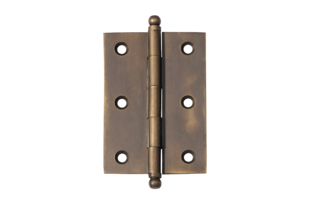 Product image of the Architectural Choice Hinge Loose Pin Ball Antique Brass H85xW60mm 8560AB on a white background.