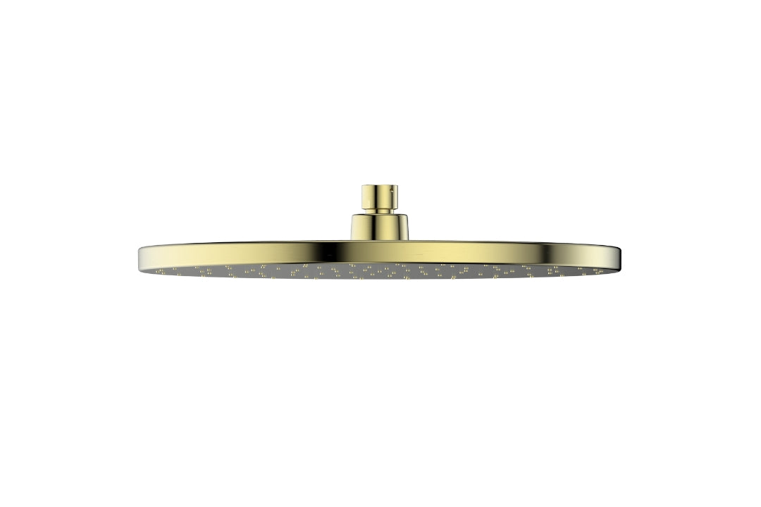 Brushed Brass: Ashmore Overhead Drencher Brushed Brass – 305mm BubbleJET spa shower for luxury bathrooms