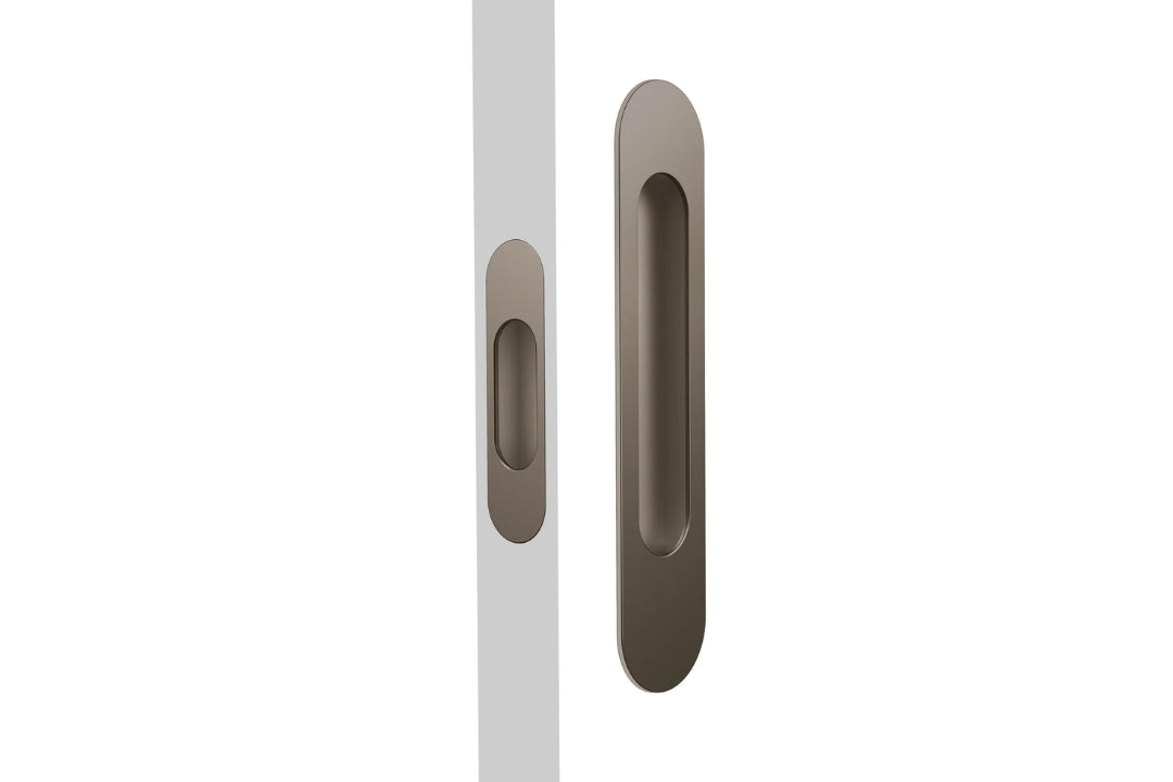 Product picture of the Bronze Mardeco Radius Edge M Series Flush Pull Passage Set.