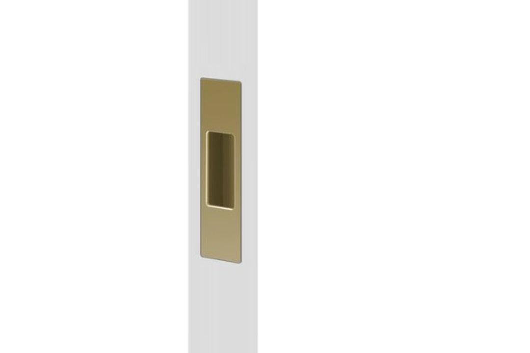Product image of the BRS8001/92 Satin Brass Mardeco End Pull on a white background.