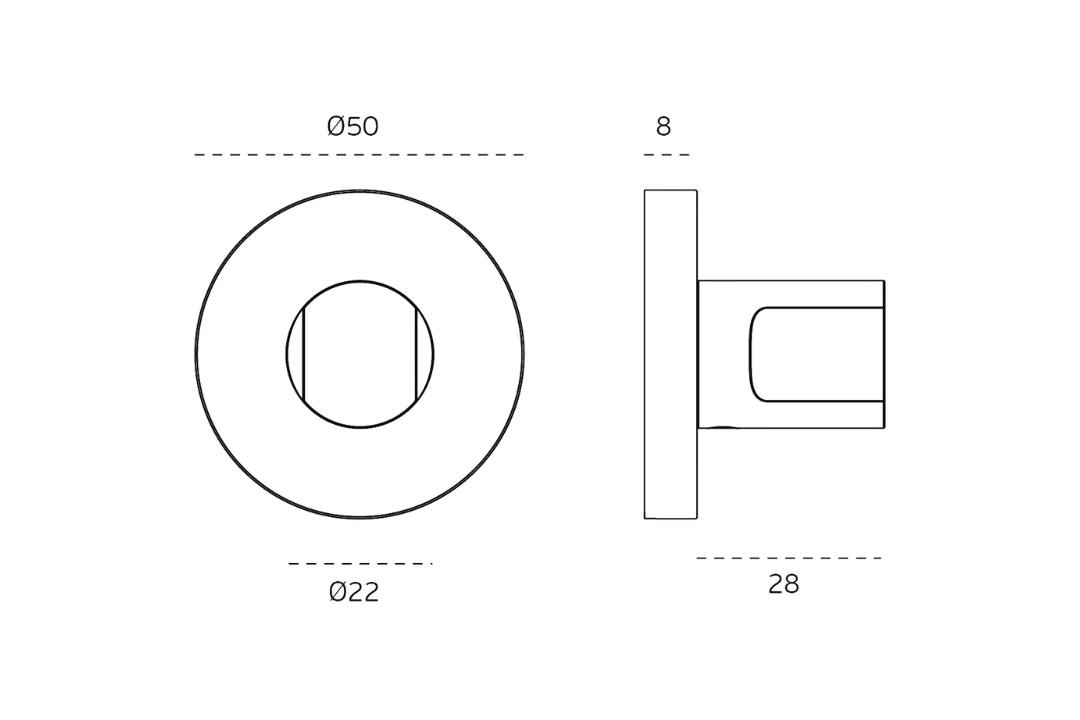 Black architectural drawing with measurements of the Matt Black Privacy Turn on a white background.