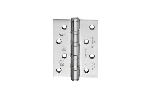 Product image of the JNF Satin Stainless Steel Ball Bearing Hinge 100x75mm on a white background.