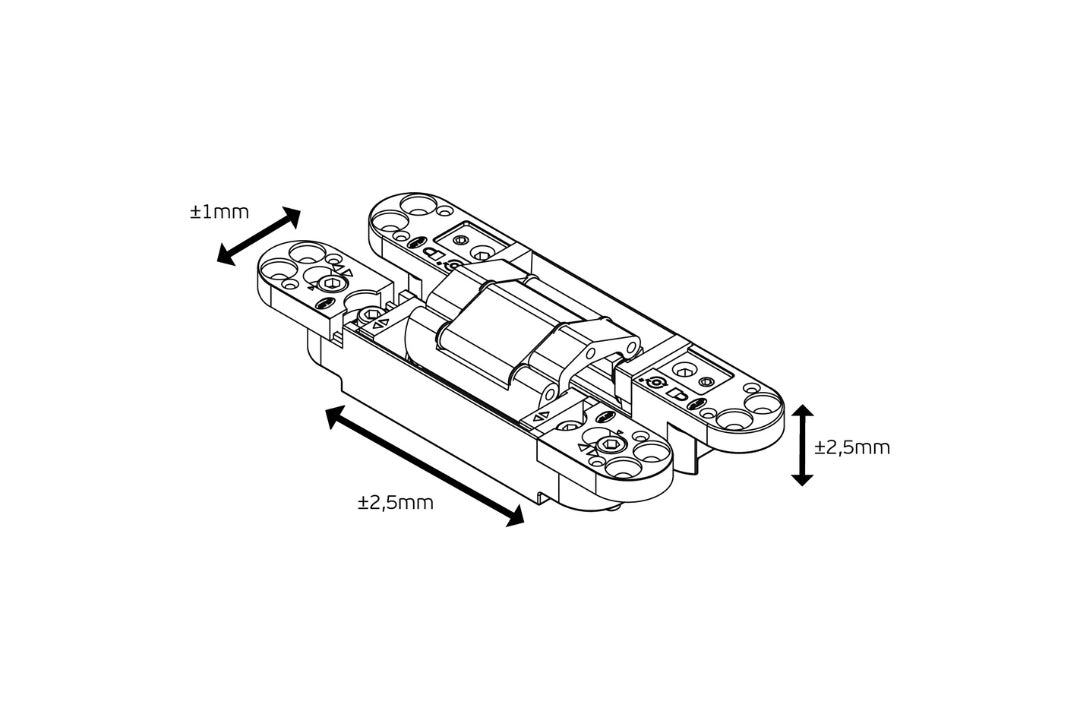 Spec drawing of the IN.05.061.W Coplan Hinge.