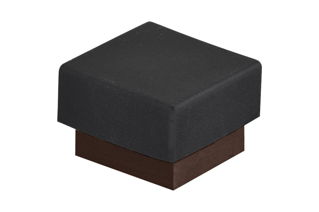 Product picture of the Antique Brass Door Stop Square Floor on a white background.