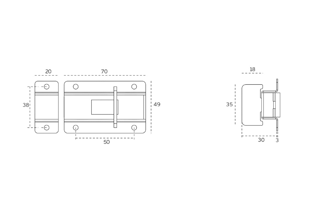 JNF Surface Mounted Door Bolt
