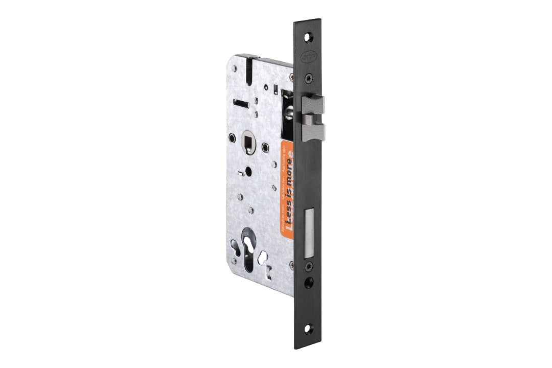 Product image of the Matt Black Euro Mortice Lock IN.20.895.TB on a white background.