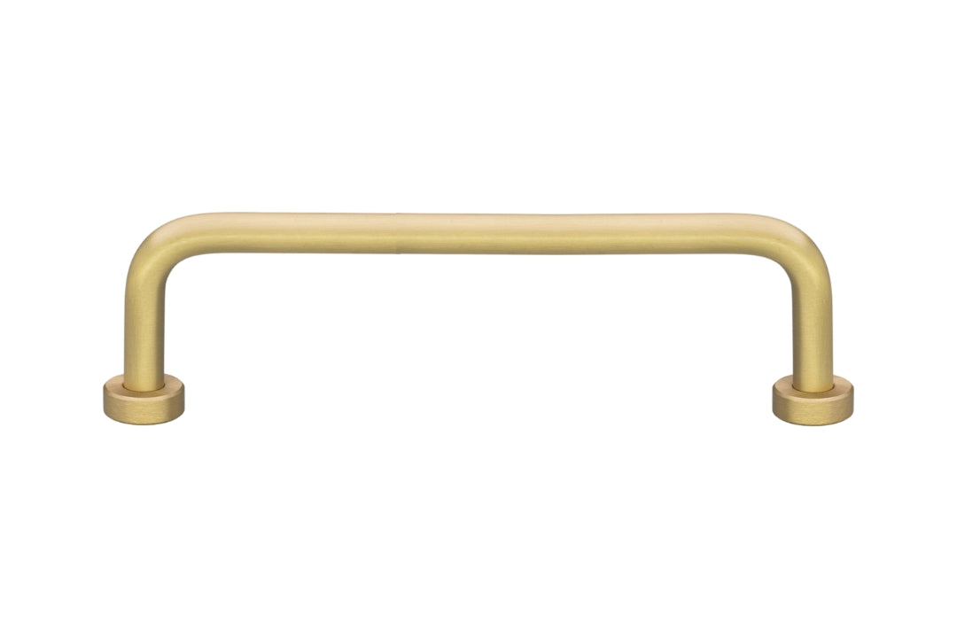 Kethy Lounge D Pull Cabinet Handle in Brass Matt – Minimalist matt brass cabinet pull for premium interiors.