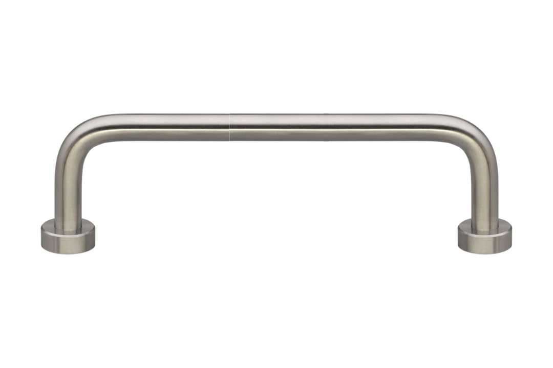 Kethy Lounge D Pull Cabinet Handle in Satin Stainless Steel – Modern stainless cabinet pull for kitchens and wardrobes.