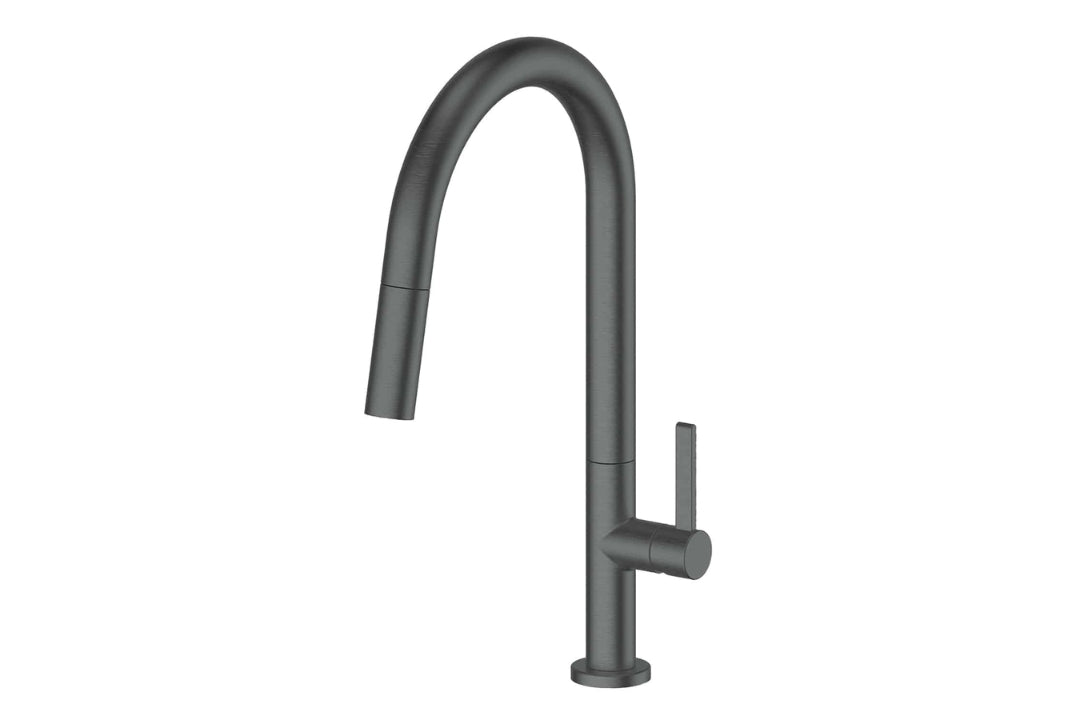 Luxe Pull-Down Sink Mixer in Gunmetal – architect-specified kitchen mixer for contemporary spaces