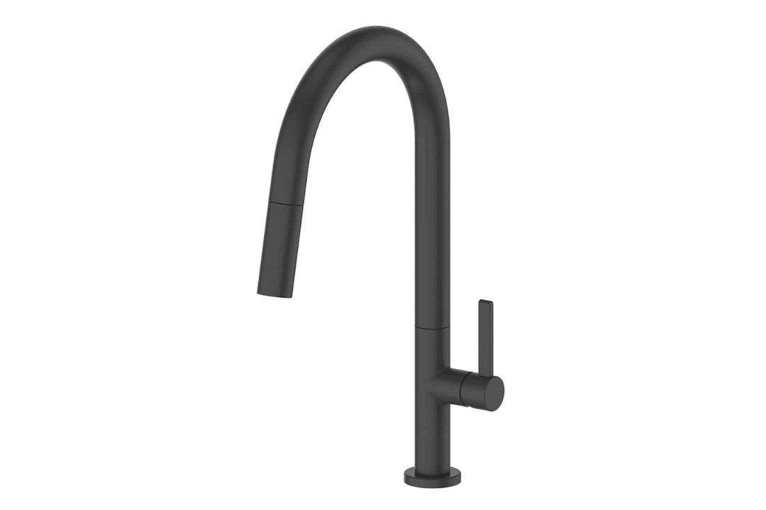 Luxe Pull-Down Sink Mixer in Matt Black – sleek black pull-down tap for modern Australian kitchens